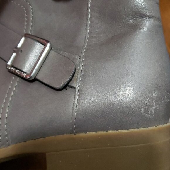 𝅺Cole Haan "Huntley" Leather Grey Office Designer Waterproof Booties - Women's - Picture 7 of 10